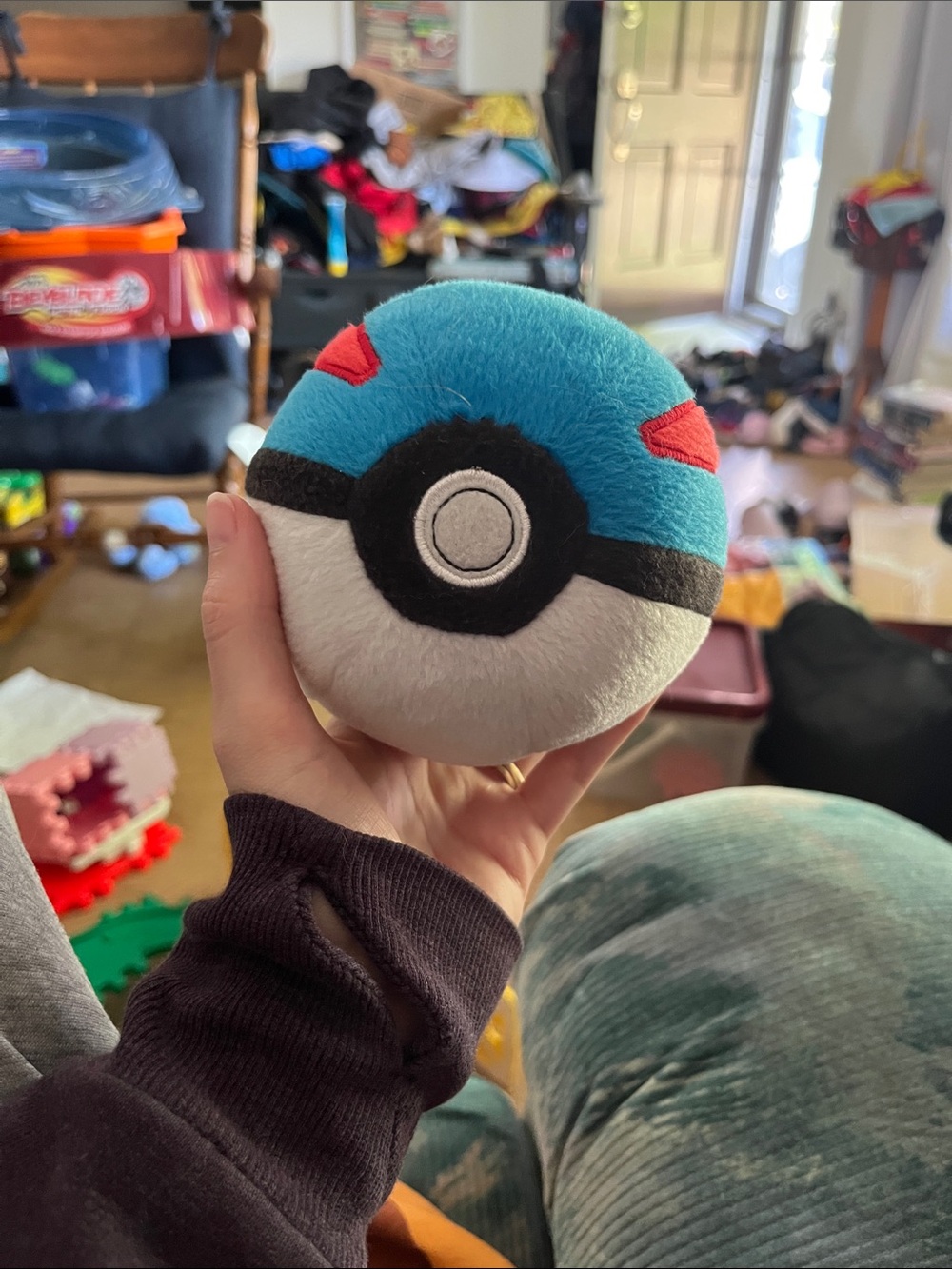 Kids Plush Blue & White Throw Great Ball - Soft Poké-Inspired Toy